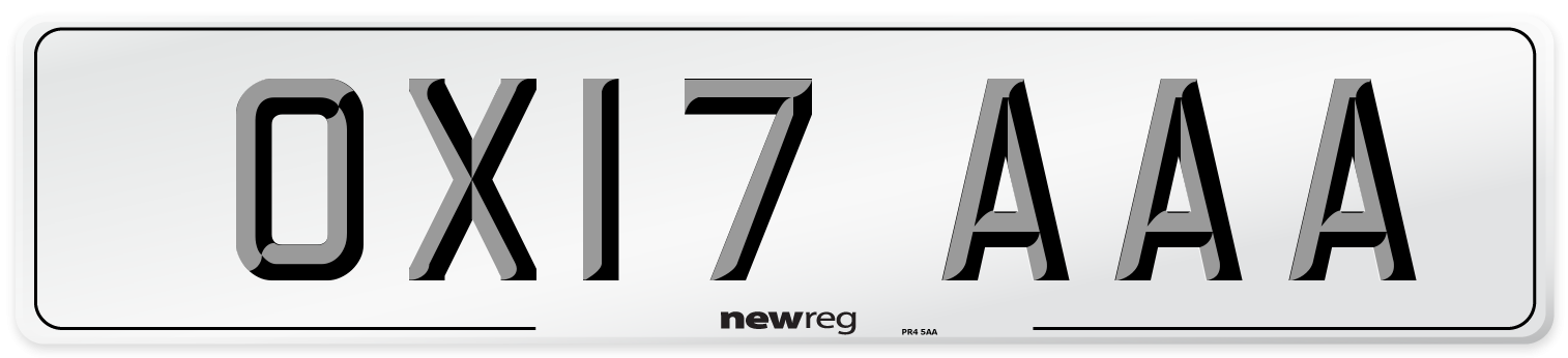 OX17 AAA Number Plate from New Reg